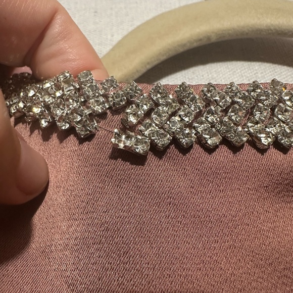 *FLAW* NWT Ieena Mac Duggal Satin Cocktail Dress w/ Rhinestone Accents - size 12 - Picture 9 of 9